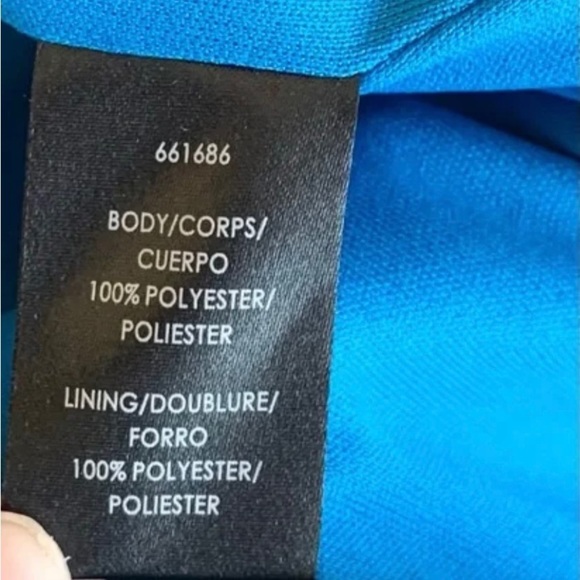 Carmen Marc Valvo Infusion Cascading Ruffle Halter Mermaid Evening Gown Peacock - Picture 5 of 12